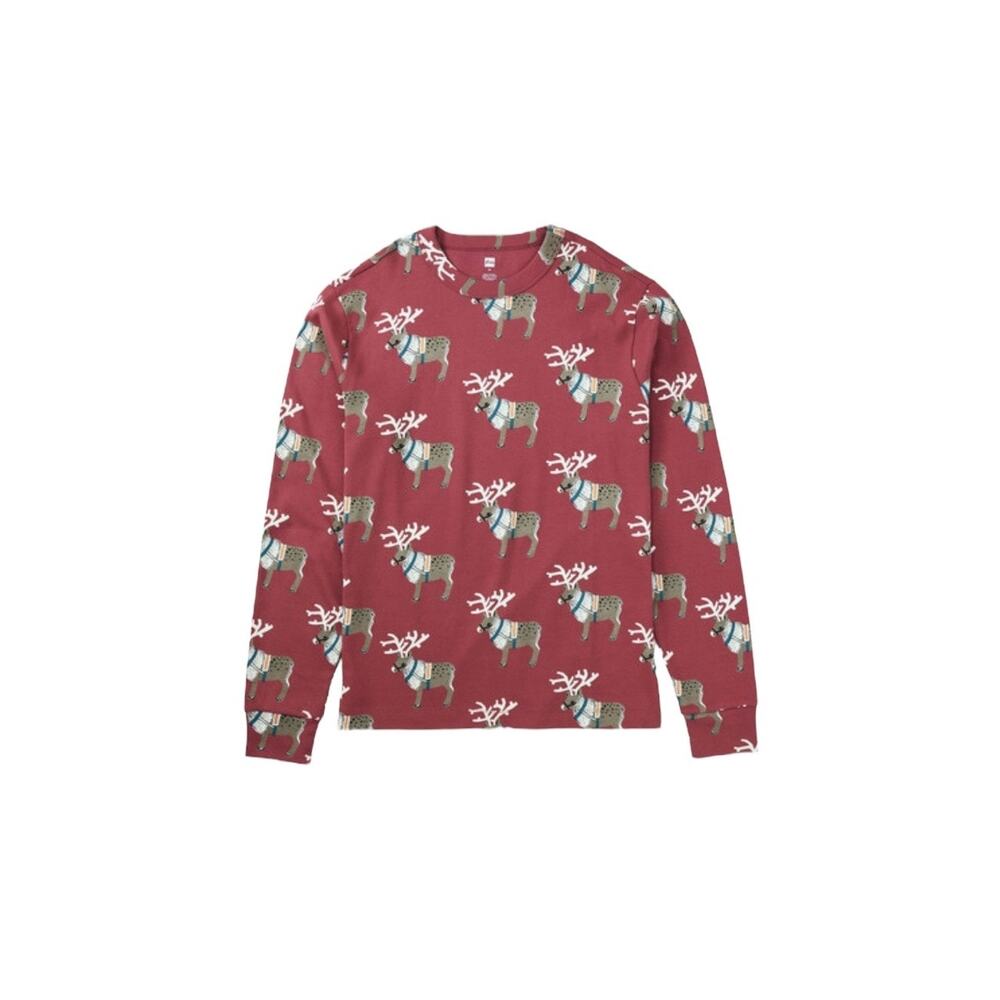 NEW Tea Collection Reindeer Pajama Top Red Adult Unisex Size Medium